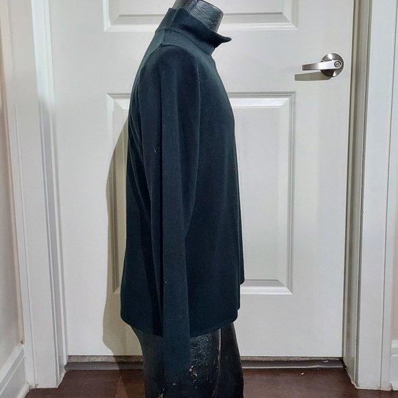 Black Turtleneck Sweater with Rhinestone Zipper - Picture 4 of 7